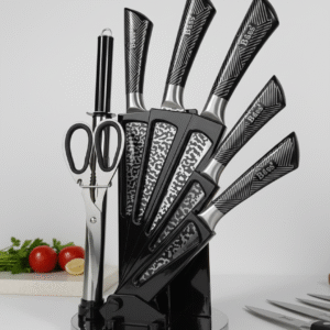 طقم سكاكين مطبخ 8 قطع استانلس مع حامل