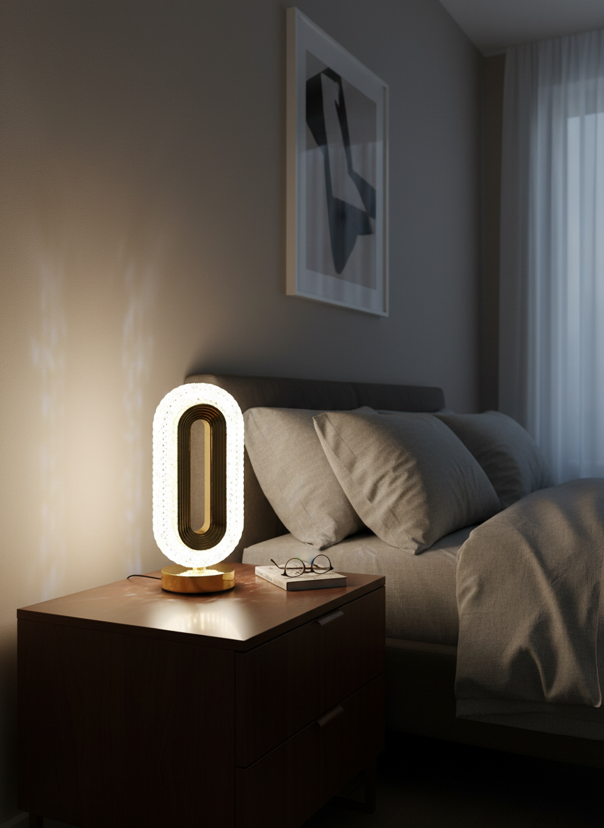 اباجوره الزيرو – مصباح طاولة كريستال - الصورة 4