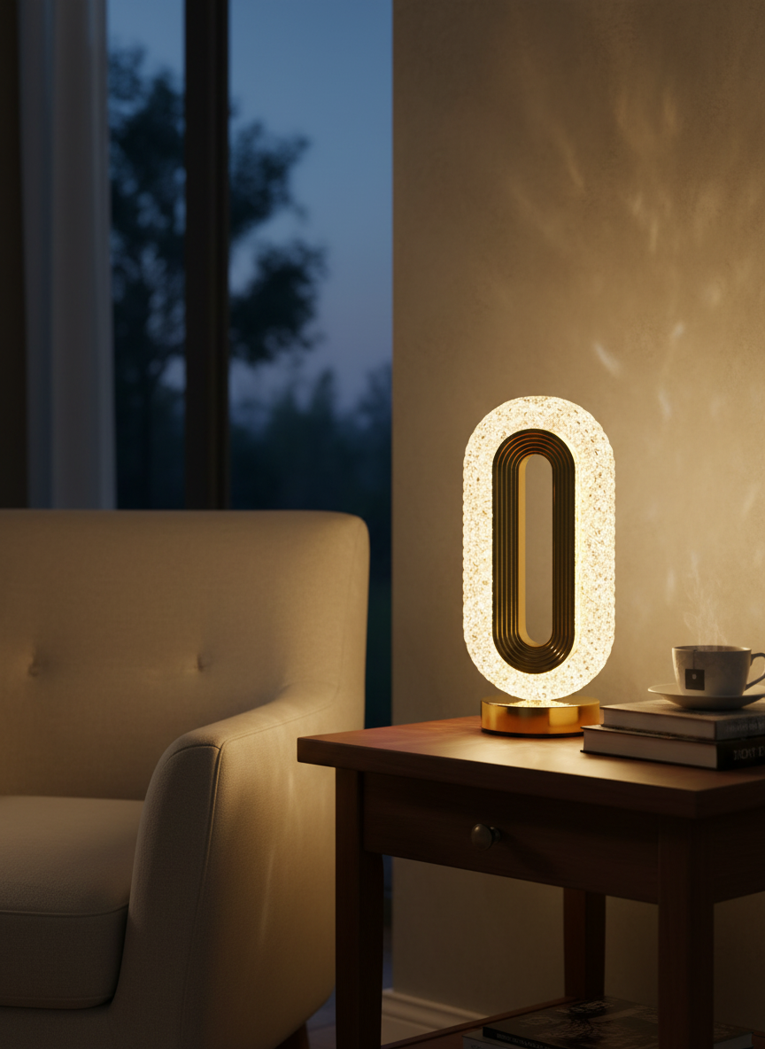 اباجوره الزيرو – مصباح طاولة كريستال - الصورة 3