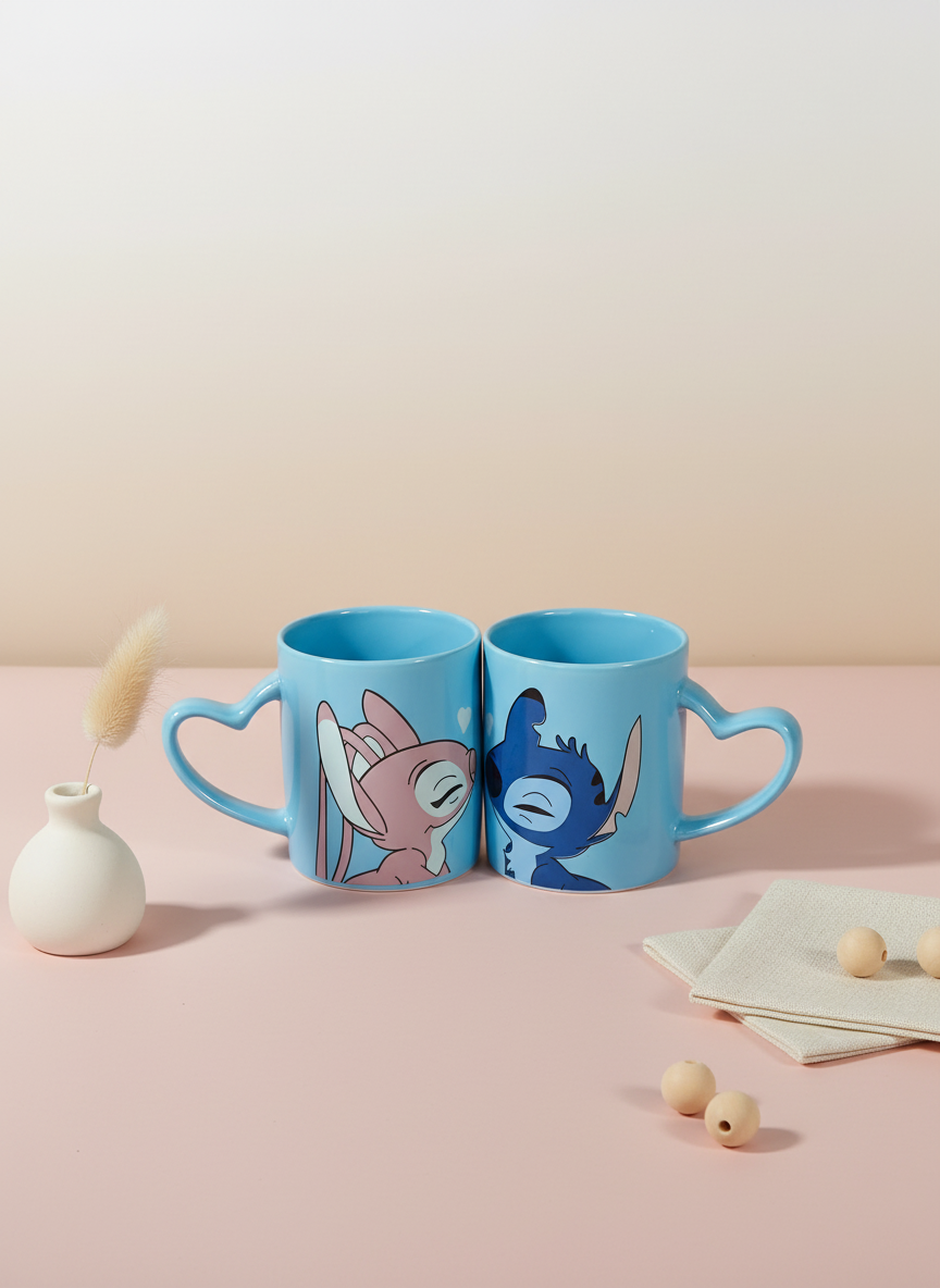 طقم مجات ستتش ولولو للعشاق – مج كابلز سيراميك بتصميم رومانسي - الصورة 4