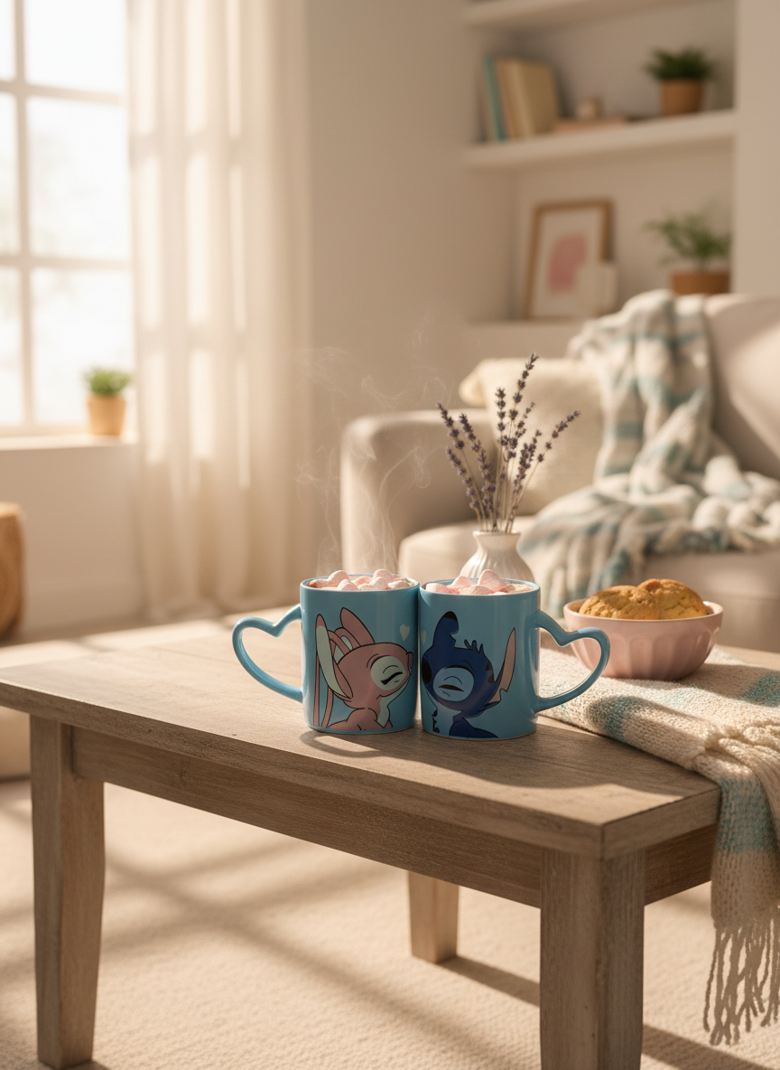 طقم مجات ستتش ولولو للعشاق – مج كابلز سيراميك بتصميم رومانسي - الصورة 5