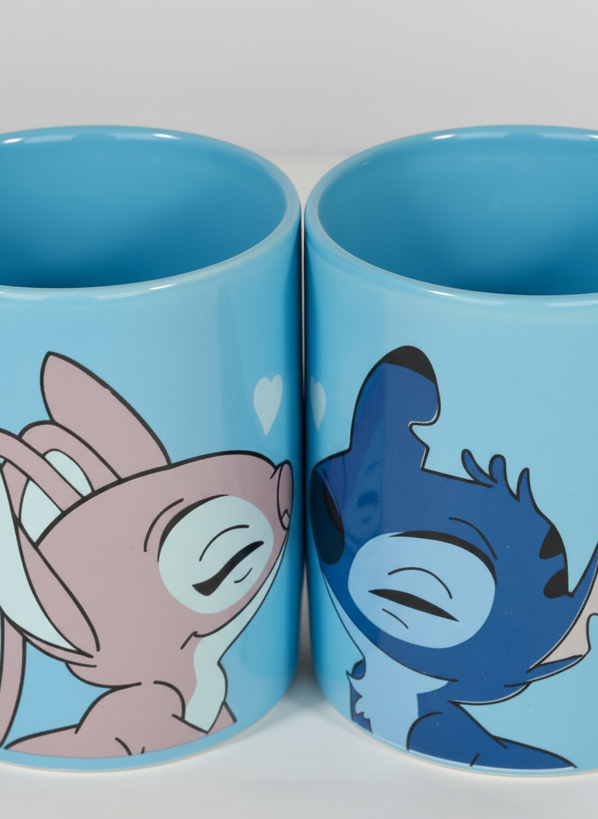 طقم مجات ستتش ولولو للعشاق – مج كابلز سيراميك بتصميم رومانسي - الصورة 3